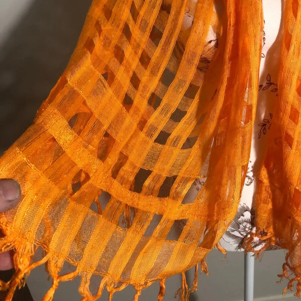 🧡  Vintage Cutwork Scarf | Timeless Artistry & Elegant Detail